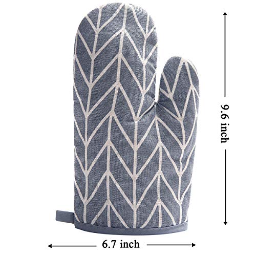 4-Piece Oven Mitt and Pot Holder Set, Heat-Resistant Silicone Non-Slip Grey