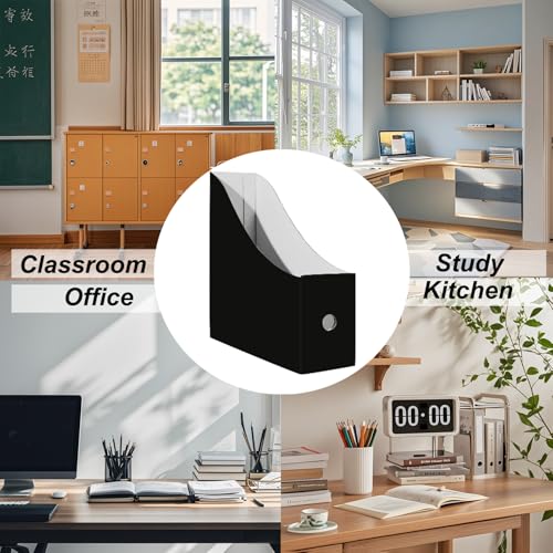 2-Pack Cardboard Magazine File Holders - Desktop Document Organizer