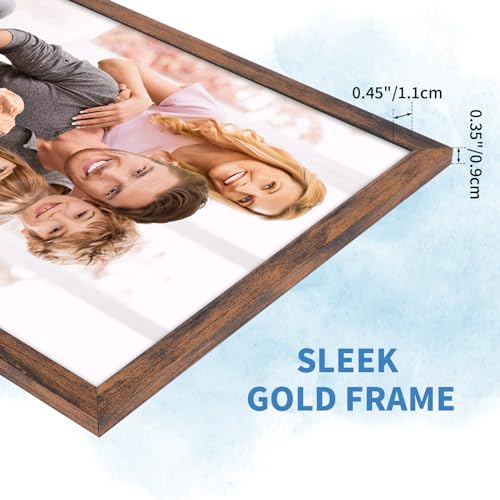 WIFTREY 18-Pack 8x10 Rustic Brown Picture Frames - Wall or Tabletop Bulk Set