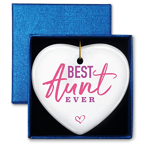 Best Aunt Ever Heart Keepsake Ornament - Personal Gift for Aunt, Birthdays & Holidays