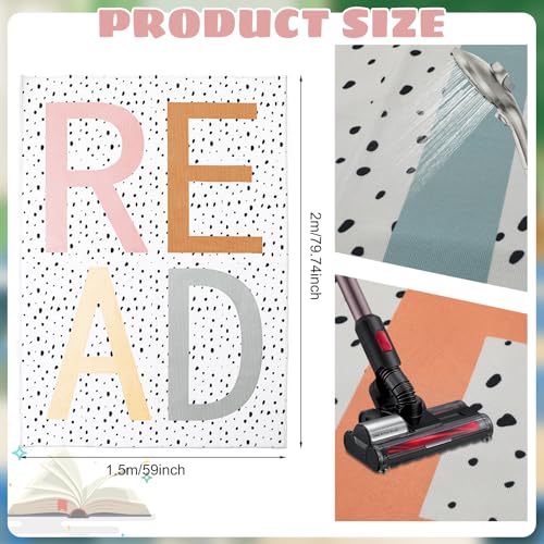 Large Classroom Reading Rug 4.9 x 6.6 ft with Non-Slip Rubber Backing
