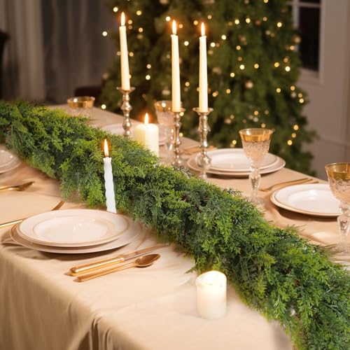 WBHome Juniper Garland 6 ft - Real-Touch Christmas Holiday Decor, Indoor/Outdoor