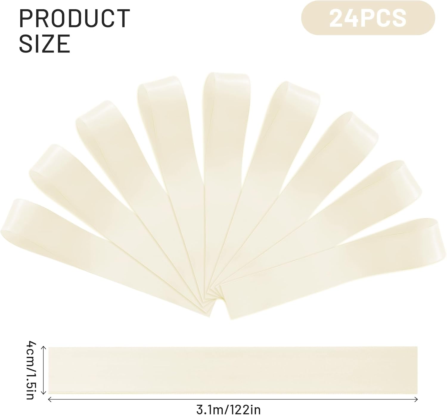Regine Switzerland Wedding Chair Decorations - 24 Pcs Satin Ribbon Bows in Ivory White