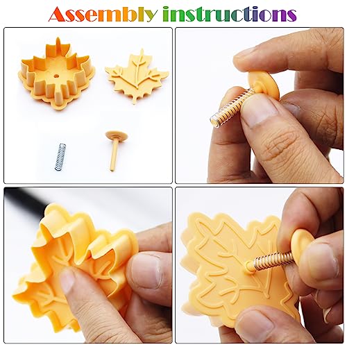 Joinor Leaf Cake Leaves Baking Pie Crust Cutters Set of 4 - Autumn Leaf Shapes, Food Grade Plastic, Perfect for DIY Pastry and Cookies