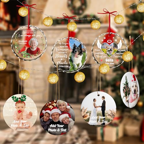 Personalized Ceramic Christmas Ornament - Custom Double-Sided Photo Gift