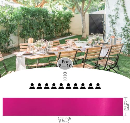 Fuchsia Satin Table Runners 15 Pack 12x108 inch for Weddings & Parties