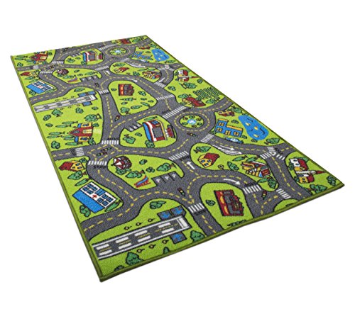 Kids City Life Playmat Rug - 60x32 Inch Educational Road Traffic Play Mat