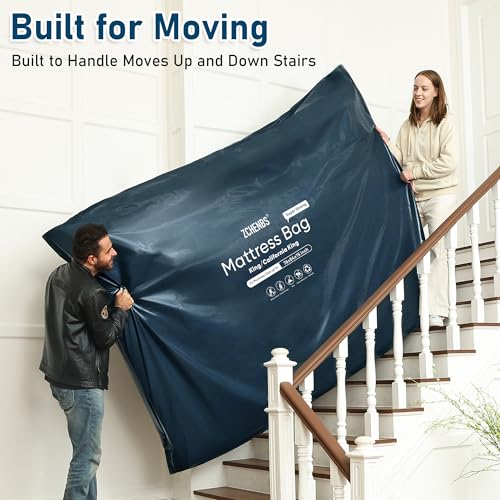 Heavy-Duty King Mattress Bag for Moving - Waterproof Zipper Storage