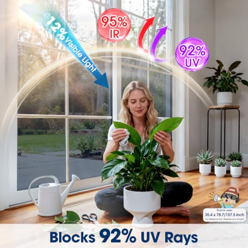 One Way Privacy Window Film - Heat & Glare Control, 17.5"x78.7"