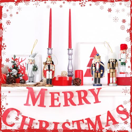 Wooden Christmas Nutcracker Ornaments, 10-Piece 5-Inch King Figures Set