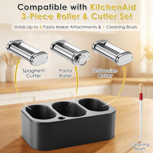 3-Slot Pasta Maker Attachment Stand and Organizer for Stand Mixers