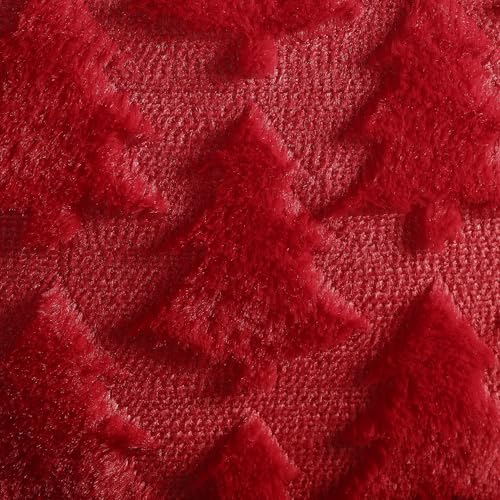 4TH Emotion Red Christmas Pillow Covers 20x20 Set of 2 Faux Fur - 100% Polyester