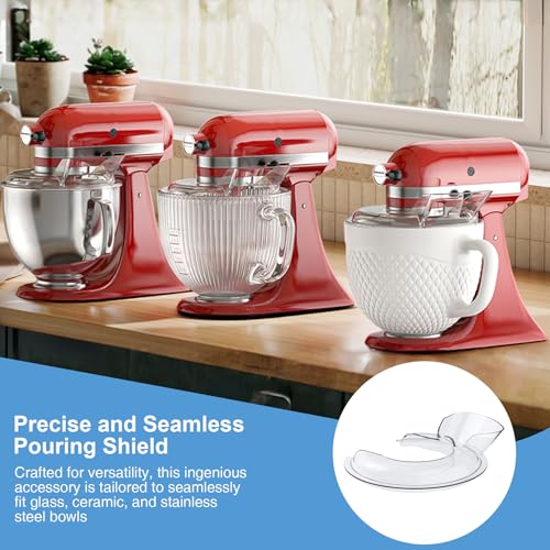 Pouring Shield Splash Guard for 4.5-5QT Tilt-Head Stand Mixer Bowls