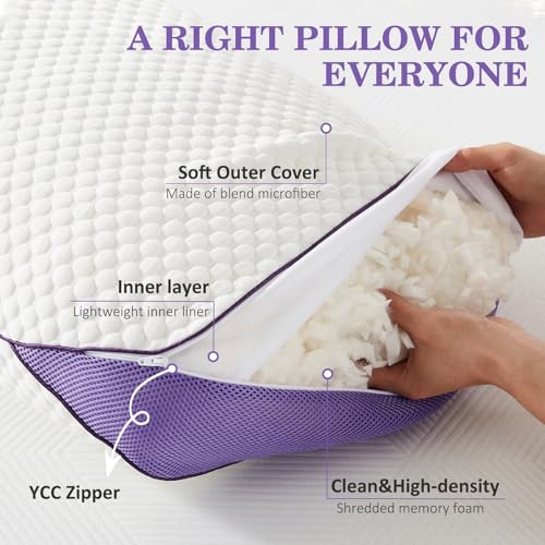 Adjustable Cooling Shredded Memory Foam Pillow - Queen 20x28