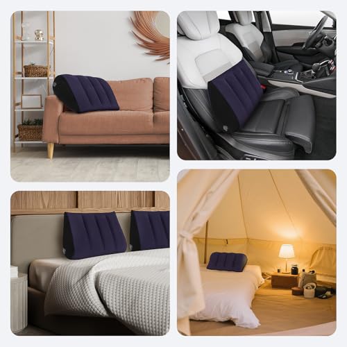 Portable Inflatable Wedge Pillow - 2 Pack Travel Sleep Support