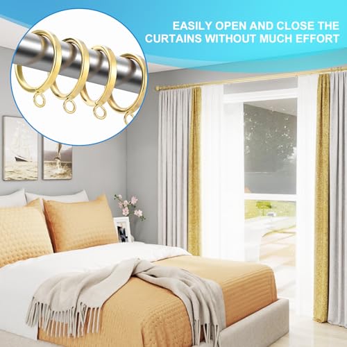 24-Piece 1.5-Inch Metal Curtain Rings with Eyelets for 1.25-Inch Rods