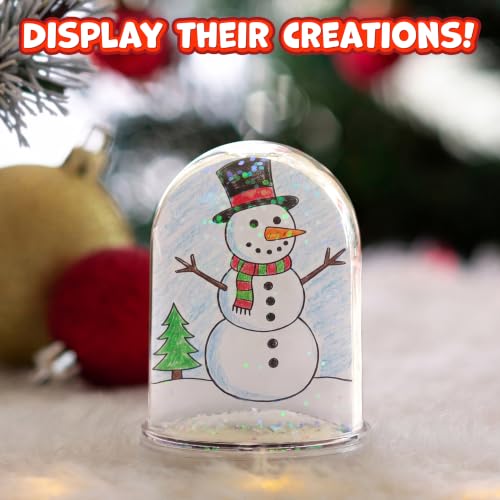 DIY Christmas Snow Globe Craft Kit for Kids - Set of 4 Customizable Globes