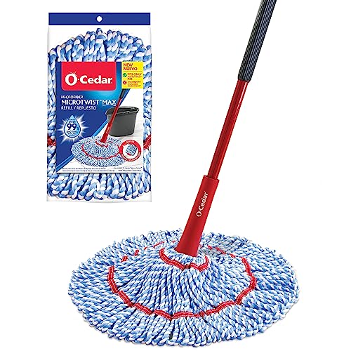 Microfiber Twist Mop with Hands-Free Wringing & Extra Refill - 18-Inch