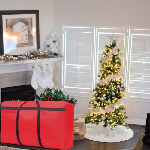 HikoolSS Red 4ft Christmas Tree Storage Bag, Heavy Duty 39x12x24in, Waterproof
