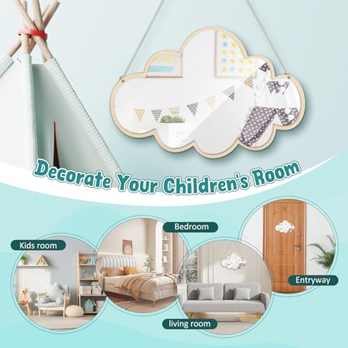 Cloud-Shaped Acrylic Wall Mirror for Kids Nursery and Bedroom Decor