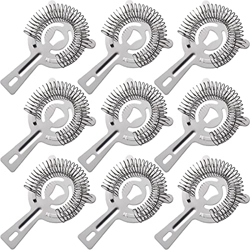 WUWEOT 9-Pack 6-Inch Stainless Steel Cocktail Strainers for Bar & Home Use