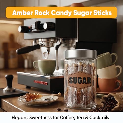 Matcha Outlet Brown Sugar Sticks - 20 Individually Wrapped Cane Sugar Stirrers for Coffee, Tea & Cocktails