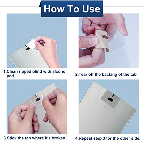 Clear Vertical Blind Repair Tabs (32 Pack) - Self-Adhesive Fixers