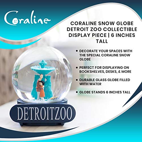 Coraline Detroit Zoo Snow Globe 6-Inch Collectible Display Piece