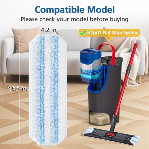 Microfiber Flat Mop Replacement Pads - Washable & Reusable (6-Pack)
