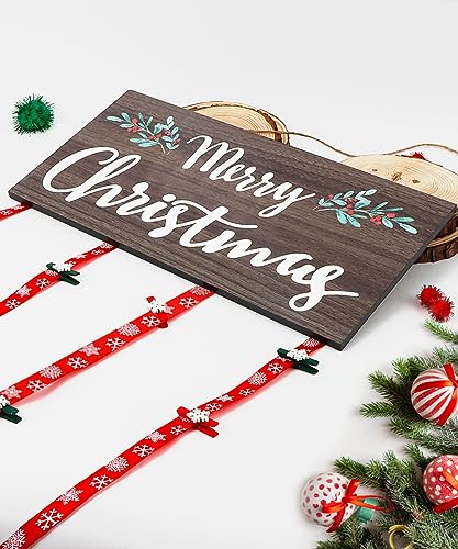 AKEROCK Wood Christmas Card Holder Display - Wall Decor & Gift Idea (Includes 30 Clips)