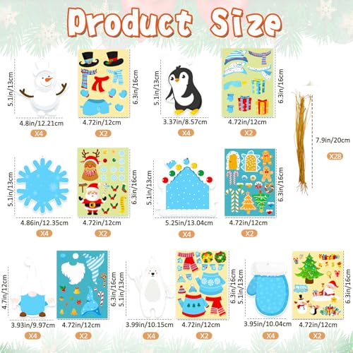 DIY Christmas Ornament Craft Kit - 28pc Holiday Tree Decorations for Kids
