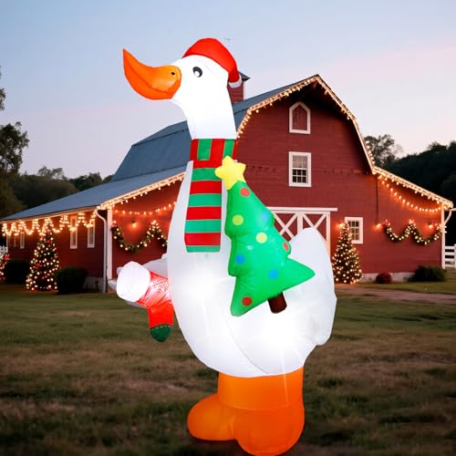 Shappy 6ft Christmas Inflatable Goose with LED Lights — Outdoor Decor