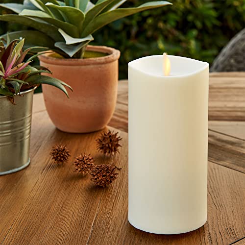 Luminara 3.25" x 8.5" Moving Flame LED Pillar Candle - Outdoor Flameless Decor