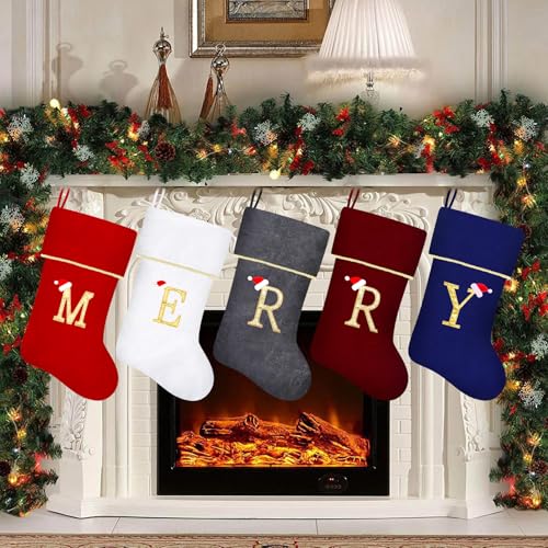 20-Inch Personalized White Velvet Monogram Christmas Stocking with Gold Trim