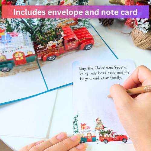HEARTAGS Camper Christmas Pop Up Card - 3D Holiday Greeting Card