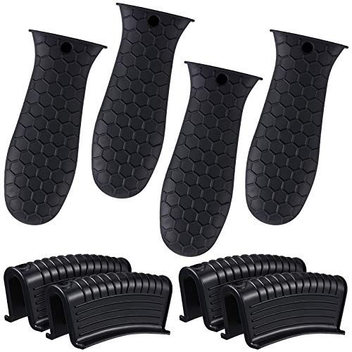8-Piece Silicone Heat-Resistant Pot Handle Cover and Assist Holder Set