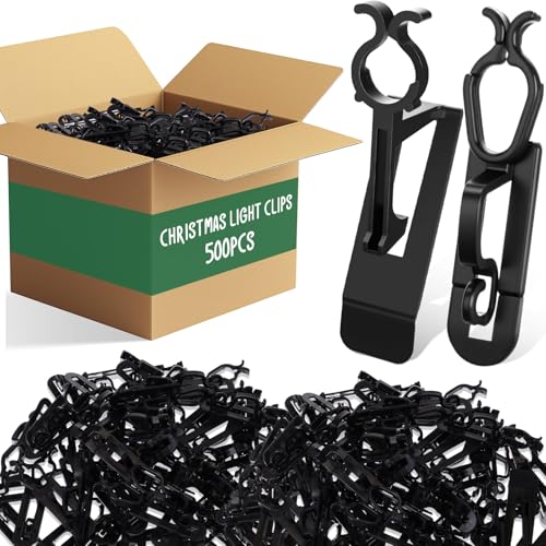 500pcs Christmas Light Clips for C7 & C9 Bulbs - Gutter & Roof Hangings