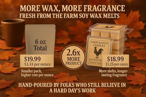 Fall Scented Soy Wax Melts Variety Pack - 30 Cubes, 5 Seasonal Fragrances