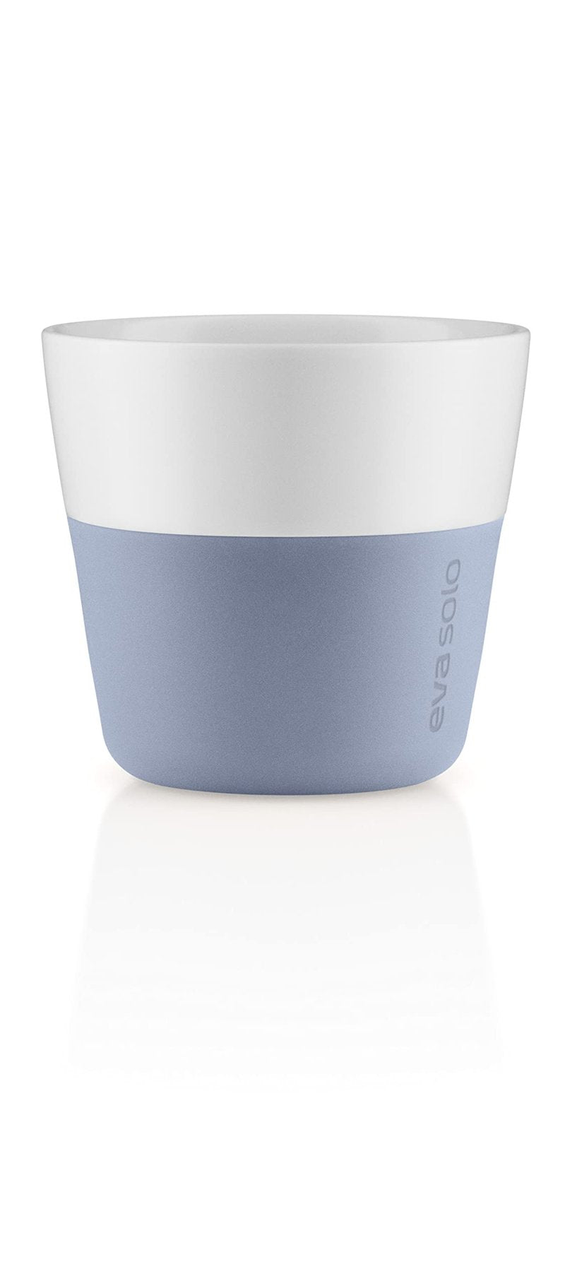 Eva Solo | 2 Cafe Latte Tumbler Mugs | 12 oz Porcelain Coffee Cup Tumblers with Silicone-coated Grip | Dishwasher Safe | Danish Design, Functionality & Quality | Blue sky