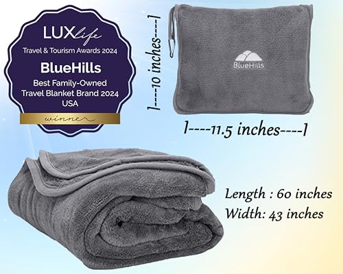 2-in-1 Travel Blanket Pillow - Soft, Compact, Lightweight Gray