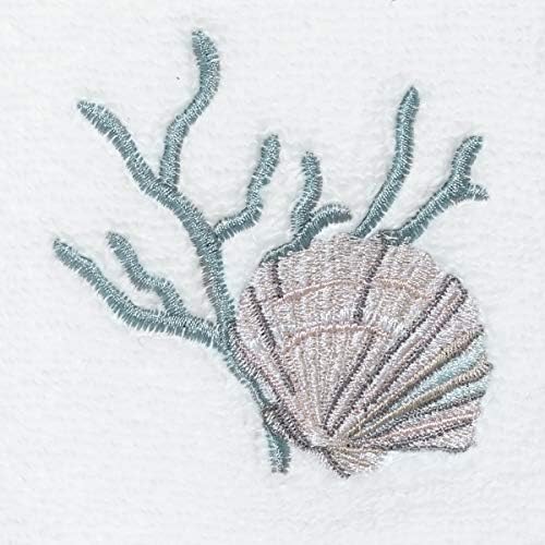 Coastal Terrazzo Fingertip Towel, 100% Cotton Soft Absorbent Bathroom Towel