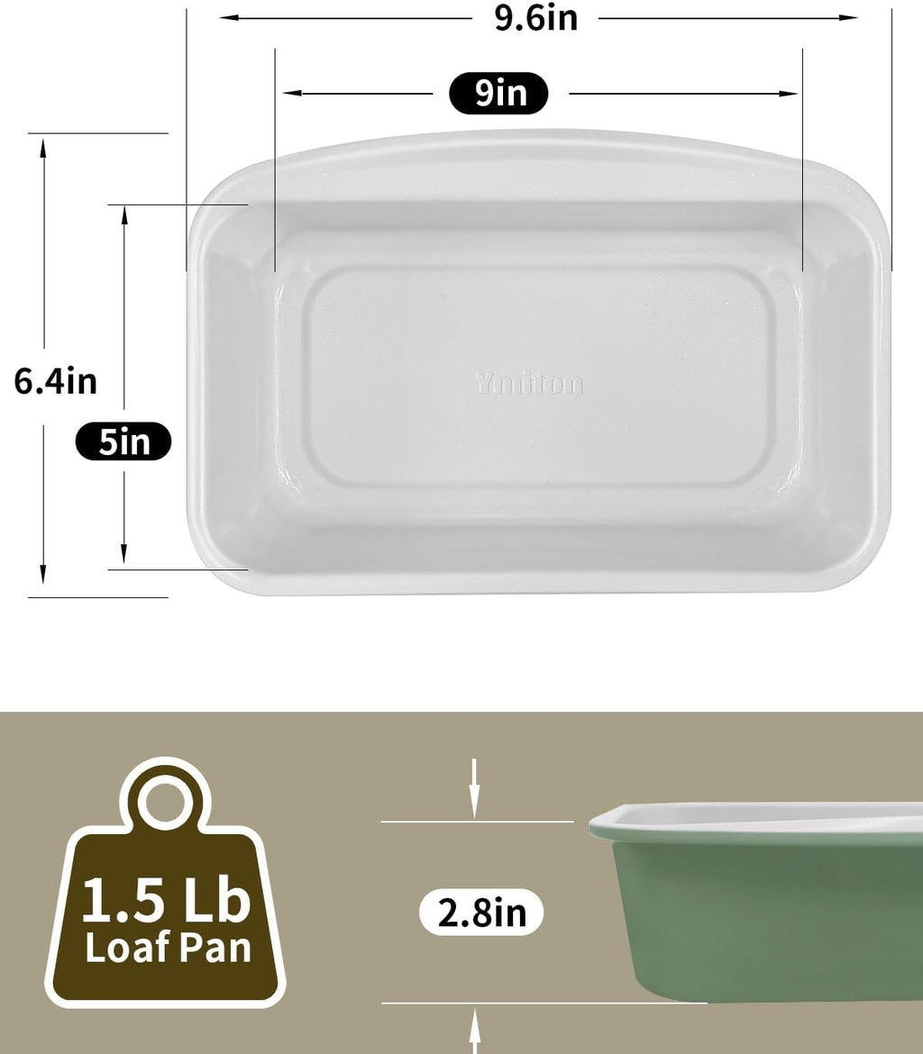 Skiennix Non-Stick Bread Loaf Pan - 9x5 Inch, Ceramic Coating, Oven Safe to 550°F, Dishwasher Safe, Pistachio Green
