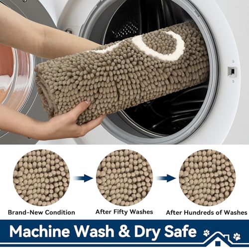 Super Absorbent Dog Door Mat, 30x20 Inch Non-Slip Washable Pet Rug