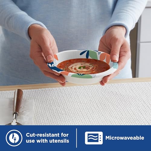 Small Disposable Paper Bowls - 10 oz Soak-Proof & Microwave-Safe (72 Pack)