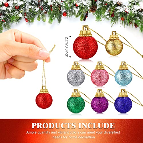 Sumind 48-Pack 0.8 Inch Glitter Christmas Mini Balls Ornaments - 8 Colors