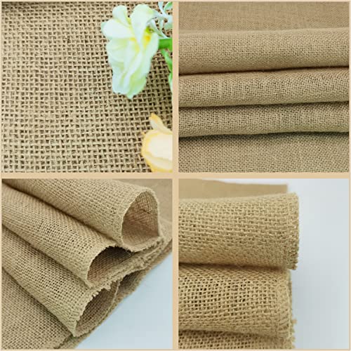 10 Pack 12x72 Inch Natural Burlap Table Runners - Rustic Jute Wedding & Party Decor
