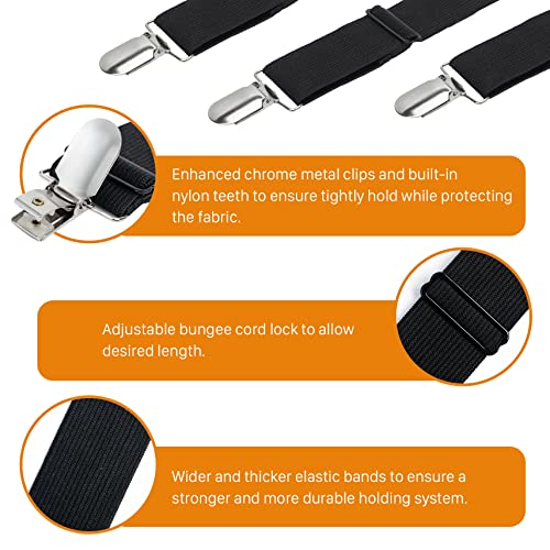 Adjustable Bed Sheet Straps Clips - Elastic Mattress Holders (8 Pack)