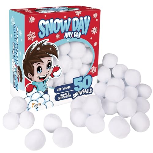 50-Piece Soft Plush Artificial Snowballs for Indoor Snowball Fight Games