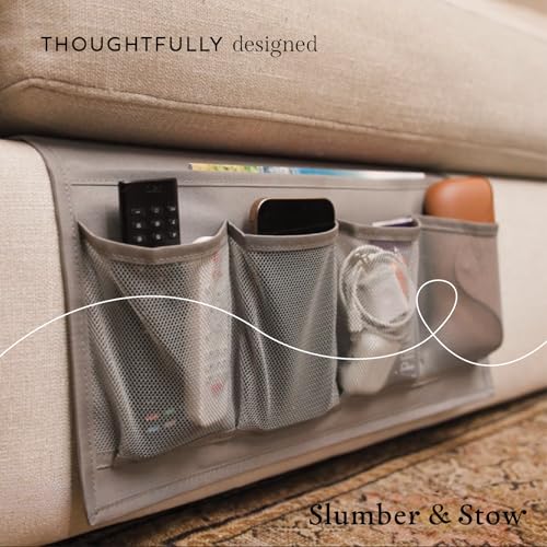 Bedside Caddy Organizer with 5 Mesh Pockets for Dorms and Bunk Beds