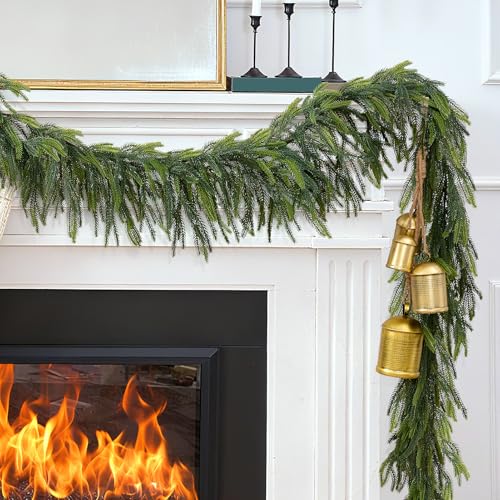 NNG 2 Pack 6Ft Fake Norfolk Pine Garlands - Realistic Indoor & Outdoor Holiday Decor